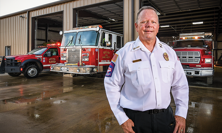 Chief Danney Rodgers helped design the Delhi Volunteer Fire Department's fire station in Caldwell County. The station was completed in 2017 with the help of a grant from LCRA and Bluebonnet.
