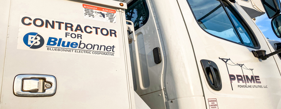 Contractors’ vehicles should display both their company’s and Bluebonnet’s logos.