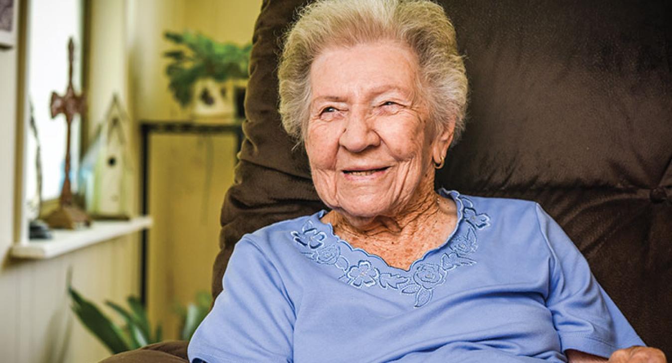 At 98, Mildred Richter still has vivid memories of the days electricity arrived at her family's farm. (Sarah Beal Photo)