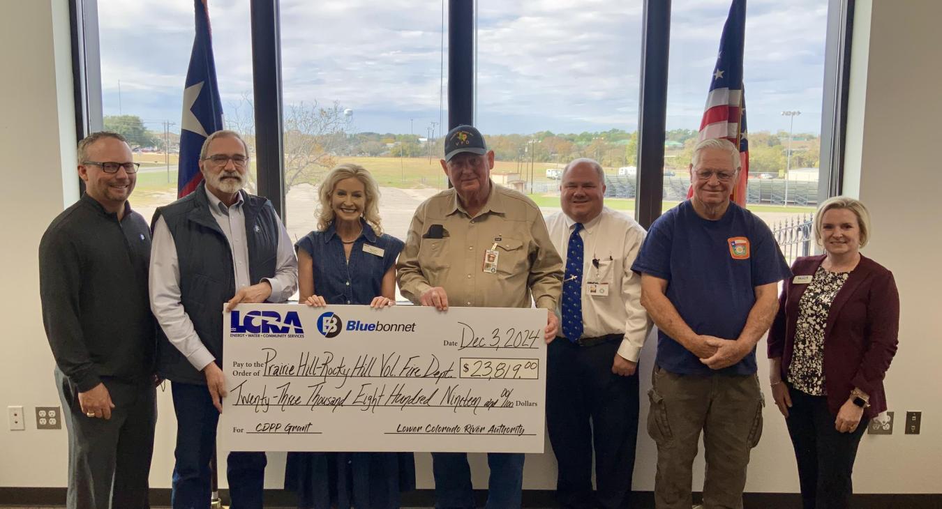 Bluebonnet, LCRA award $23,819 grant to Prairie Hill-Rocky Hill Volunteer Fire Department
