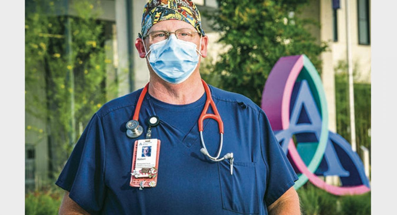 Robert Gillespie, an emergency department nurse at Ascension Seton Bastrop hospital, sees suspected COVID-19 cases every day. (Sarah Beal photo)