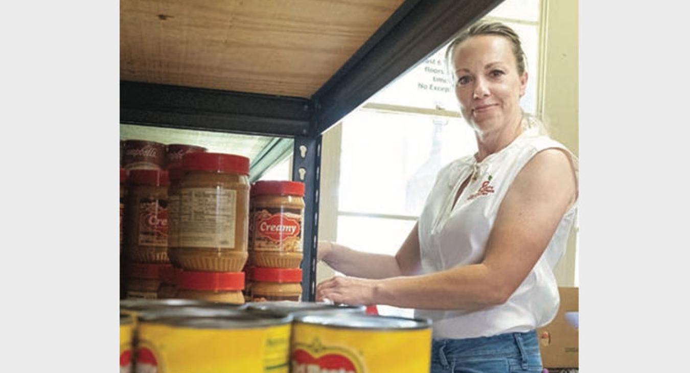 The food pantry in Lockhart served the most families in its history in March after the coronavirus hit, said Meredith Jakovich, executive director of the nonprofit. (Ralph Barrera photo) 