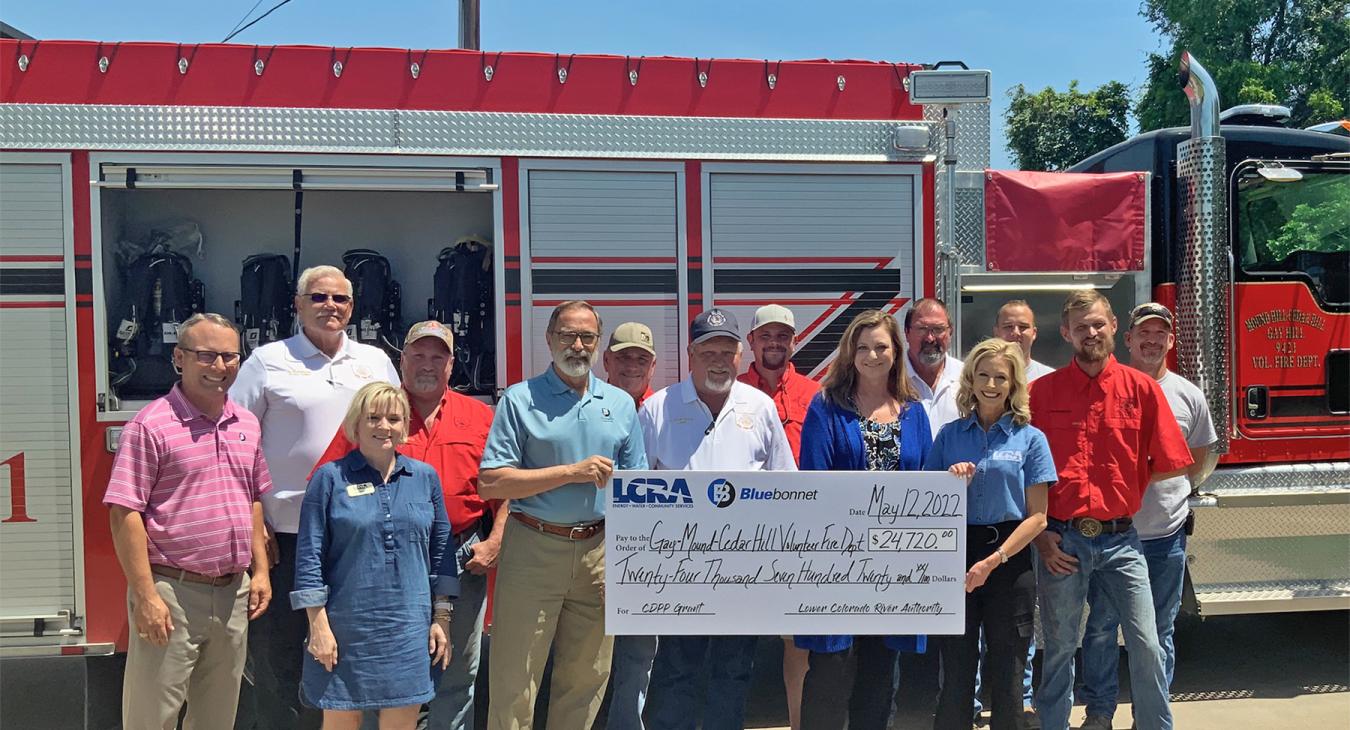 Bluebonnet, LCRA award $24,720 grant to Gay-Mound-Cedar-Hill VFD