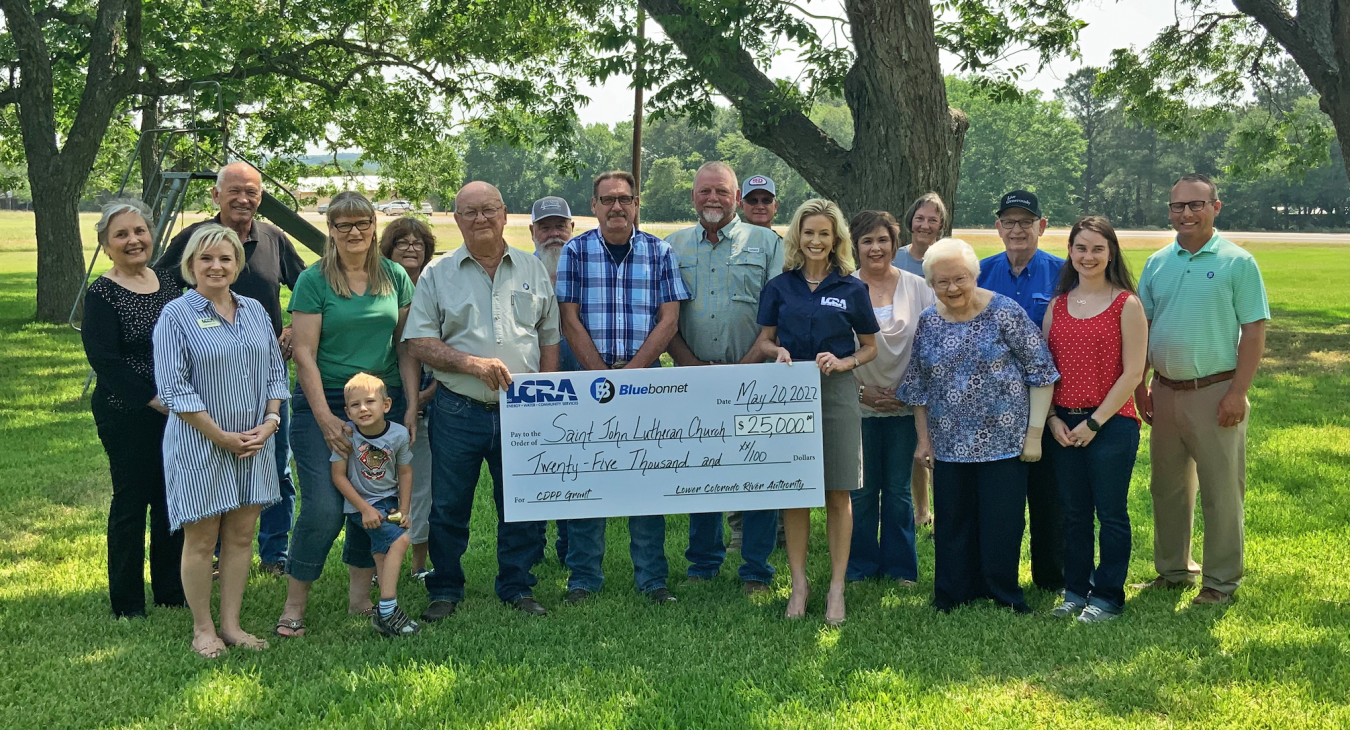 Bluebonnet, LCRA aware $25,000 to St. John Luther Church in New Ulm