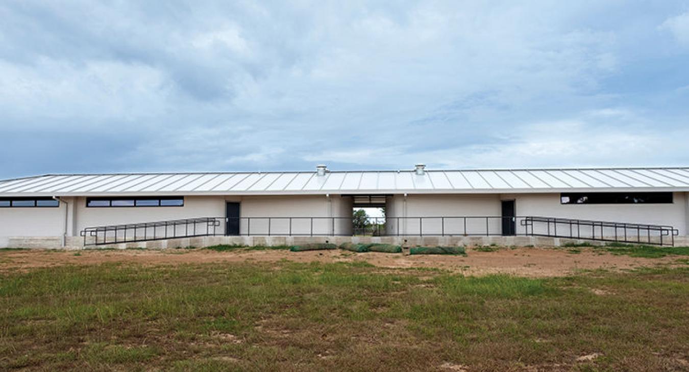 The largest 3D-printed building in North America is a 3,800-square-foot barracks that can house 72 military personnel at Bastrop County’s Camp Swift. The computer-guided machine that built the barracks was developed by Austin-based company ICON. (Laura Skelding photo)